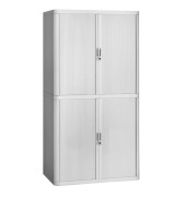 Aktenschrank easy Office E2C0000100002, Kunststoff/Stahl abschließbar, 4 OH, 110 x 204 x 41,5 cm, keine Fachböden, lichtgrau