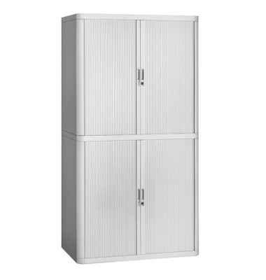 Aktenschrank easy Office E2C0000100002, Kunststoff/Stahl abschließbar, 4 OH, 110 x 204 x 41,5 cm, keine Fachböden, lichtgrau