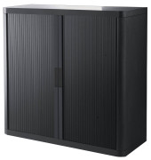 Aktenschrank easy Office E1C0006500020, Kunststoff/Stahl abschließbar, 2 OH, 110 x 104 x 41,5 cm, keine Fachböden, schwarz