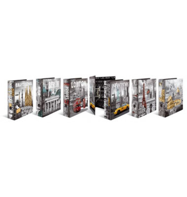 Motivordner Sortimen St&auml;dte St&auml;dte sortiert 7169, A4 70mm breit