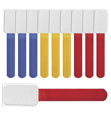 Klettbinder MINI farbsortiert (3x blau, 3x gelb, 4x rot)