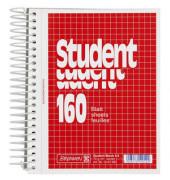 Collegeblock 10-67392 Student, Lineatur 7 / kariert, A6, 70g, rot, 160 Blatt