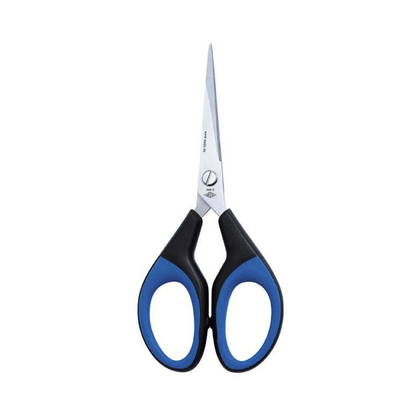 4003801800233 - Universalschere Soft ® Soft Cut 152mm Linkshänder Rechtshänder Edelstahl schwarz blau - Wedo
