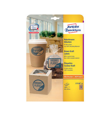 Etiketten L7110-25, braun, 62x42mm, rechteckig