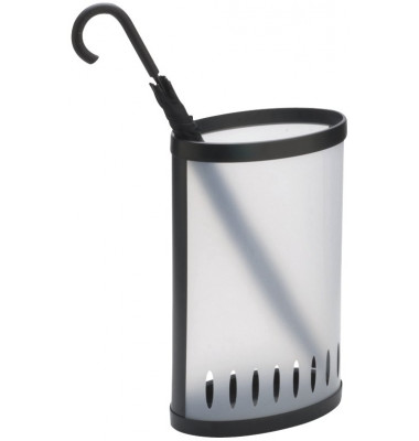 Schirmständer PMKIT, Kunststoff, oval, schwarz, transparent