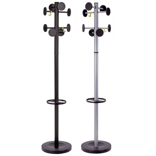 3129710011391 - Garderobenständer STAN3 PMSTAN3M mit 8 Haken mit Schirmständer Metall grau 3129710011391 Alba