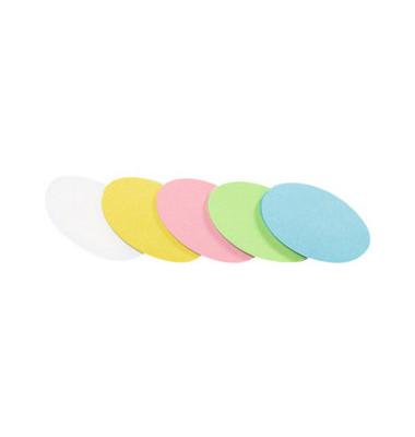 Moderationskarten 7-254199, Ø 11x19cm, oval, 115g, farbig sortiert 