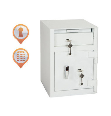 Tresor SS0996K Cashier Deposit 47 l 54kg graphitgrau mit Schlüsselschloss Stahl