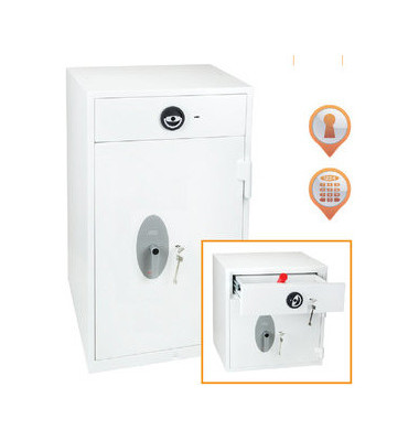 Tresor HS1091KD Diamond Deposit 112 l 270kg weiß mit Doppelbartschloss Stahl