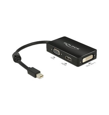 DisplayPort / VGA / HDMI / DVI Adapter [1x Mini-DisplayPort Stecker - 1x VGA-Buchse, HDMI-Buchse, DVI-