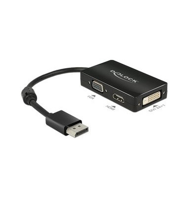 DisplayPort / VGA / HDMI / DVI Adapter [1x DisplayPort Stecker - 1x VGA-Buchse, HDMI-Buchse, DVI-Buchs