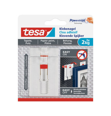 tesa® Klebenagel verstellbar  Weiß   tesa Inhalt: 1 Pckg.