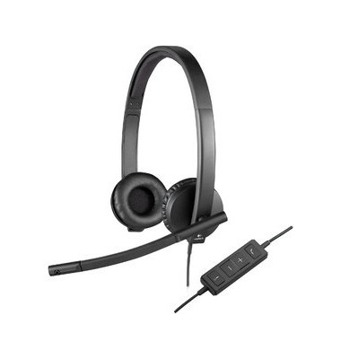 PC-Headset USB Stereo, schnurgebunden Logitech H570e Over Ear Schwarz