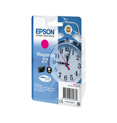 Druckerpatrone 27 / T2703 C13T27034012 (27), magenta, ca. 300 Seiten