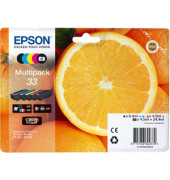 Druckerpatrone 33 / T3337 C13T33374011 (kompatibel zu Epson T3337), schwarz/cyan/magenta/gelb/fotoschwarz, ca. 250 Seiten schwar