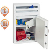 Tresor SS0998E Cashier Deposit 92 l 130kg graphitgrau mit Elektronikschloss Stahl