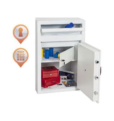 Tresor SS0998E Cashier Deposit 92 l 130kg graphitgrau mit Elektronikschloss Stahl