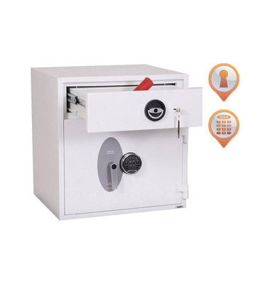 Tresor HS1093ED Diamond Deposit 199 l 353kg weiß mit Elektronikschloss Stahl