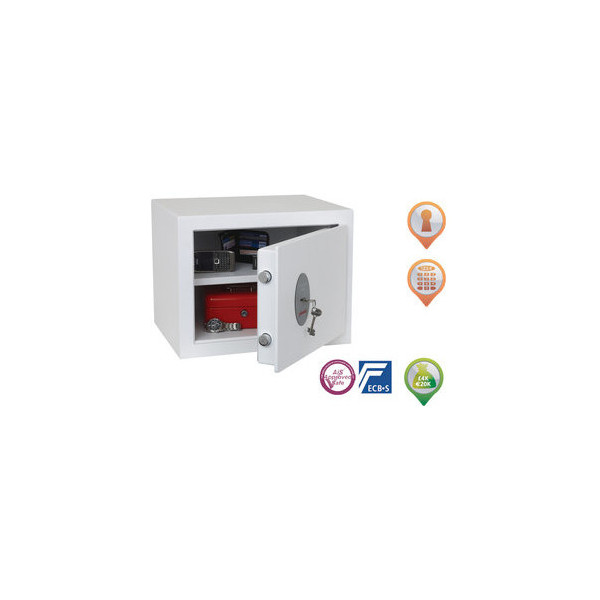 5032548000100 - Tresor SS1182K Fortress 24 l 25kg signalweiß mit Doppelbartschloss Stahl 5032548000100 Phoenix Safe