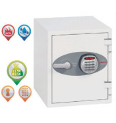 Tresor DS2001K Data Care 7 l 43kg weiß mit Schlüsselschloss Stahl