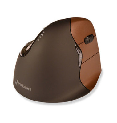 Vertikalmaus Evoluent 4 BNEEVR4SW, 6 Tasten, kabellos USB-Funk, Rechtsh., ergonomisch, klein, hohe Aufl., optisch, schwarz braun