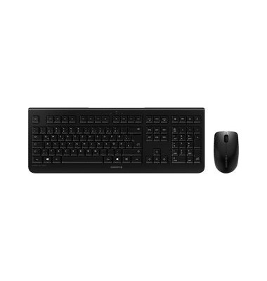 Tastatur-Maus-Set DW 3000 JD-0710DE-2, kabellos (USB-Funk), leise, Sondertasten, schwarz