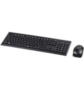 Tastatur-Maus-Set Cortino 182664, kabellos (USB-Funk), klein, flach, Sondertasten, schwarz