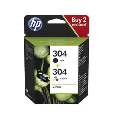 Druckerpatrone 304 3JB05AE (304), schwarz/cyan/magenta/gelb, ca. 1x 120, 3x 100 Seiten