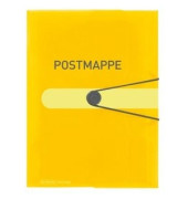 Postmappe Postmappe 11394343, A4 gelb Polypropylen (PP), mit 3 Einschlagklappen