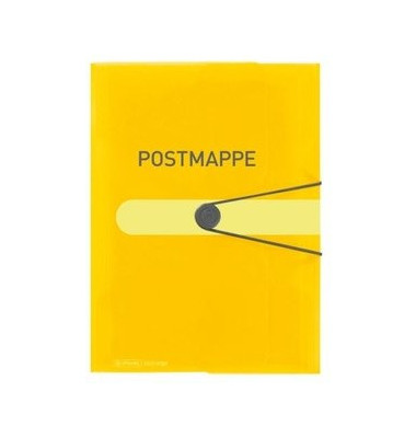 Postmappe Postmappe 11394343, A4 gelb Polypropylen (PP), mit 3 Einschlagklappen