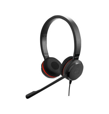 Headset, Evolve 30 II MS, Kopfbügel, Duo, USB/3,5mm-Klinke, schwarz