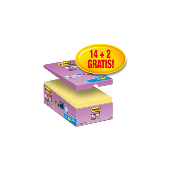 0051141381039 - Haftnotizen 65516SYP Super Sticky Notes Promotion 76x127mm gelb Z-Notes rechteckig 0051141381039 16 Stück