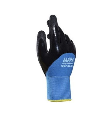 Arbeitshandschuhe TempIce 700, Nitril, schwarz/blau, Größe 7 / S