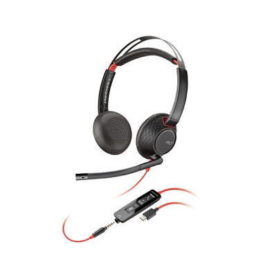 Headset, Blackwire C5220, Kopfbügel, Stereo, USB C, 164,2 g, schwarz