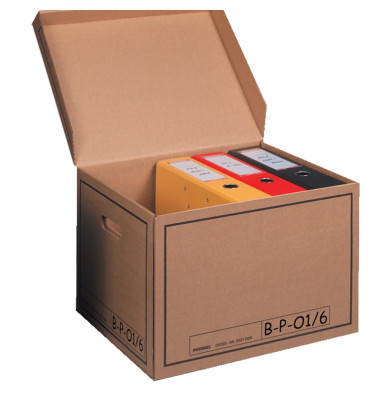 Archivcontainer Deckelbox 2061, A4, naturbraun, innen 33x39x29cm (TxBxH), Wellpappe