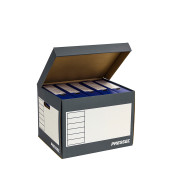 Archivcontainer Deckelbox 206116, weiß/anthrazit, innen 39x33x29cm, Wellpappe