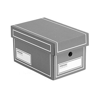 Aufbewahrungsbox 751107 mit Deckel, außen 275x175x155mm, Karton grau/weiß