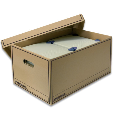 Archivbox, Wellpappe, mit Deckel, i: 32x47x23cm, natur