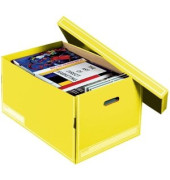 Aufbewahrungsbox 760105 mit Deckel, außen 275x175x155mm, Karton gelb/weiß