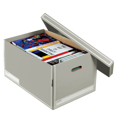 Archivbox Jumbo 760 grau 600x370x320mm mit Deckel