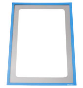 Sichttasche, magn., mit Ausschnitt, PET, A4, farblos/blauer Rahmen