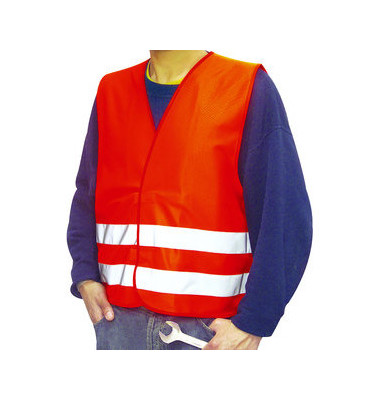 Warnweste, m. reflektierenden Streifen, Größe: L, orange Warnweste, m. reflektierenden Streifen, Größe: L, orange