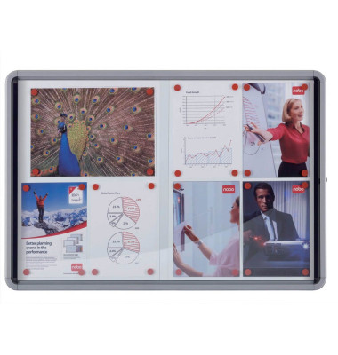 Schaukasten 1902609, 15xA4, wei&szlig;/grau, magnetisch