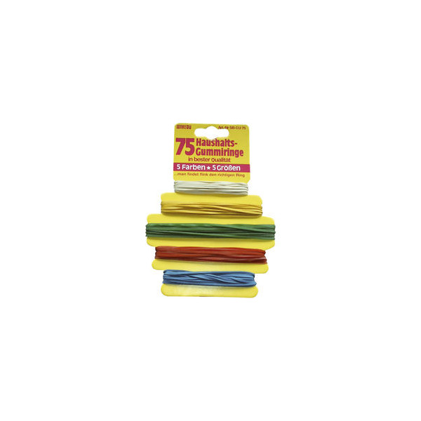12 Stück WIHEDÜ Gummiringe auf Karte 5 Größen 5-farbig 4066300004083 WIHEDÜ 75 Gramm