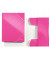 Eckspannmappe WOW 3982-00-23, A4 pink metallic Karton / PP Folie 300g, f&uuml;r ca. 250 Blatt  (80 g/m&sup2;), mit 3 Einschlagklappen