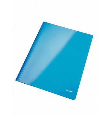 Schnellhefter WOW 3001-00-36, A4, blau metallic, Karton, 250g, Vorderdeckel opak