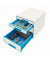 Schubladenbox Wow Cube 5213-20-36 perlweiß/blau metallic 4 Schubladen geschlossen