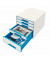 Schubladenbox Wow Cube 5214-20-36 perlweiß/blau metallic 5 Schubladen geschlossen