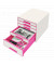Schubladenbox Wow Cube 5214-20-23 perlweiß/pink metallic 5 Schubladen geschlossen