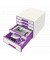 Schubladenbox Wow Cube 5214-20-62 perlweiß/violett metallic 5 Schubladen geschlossen